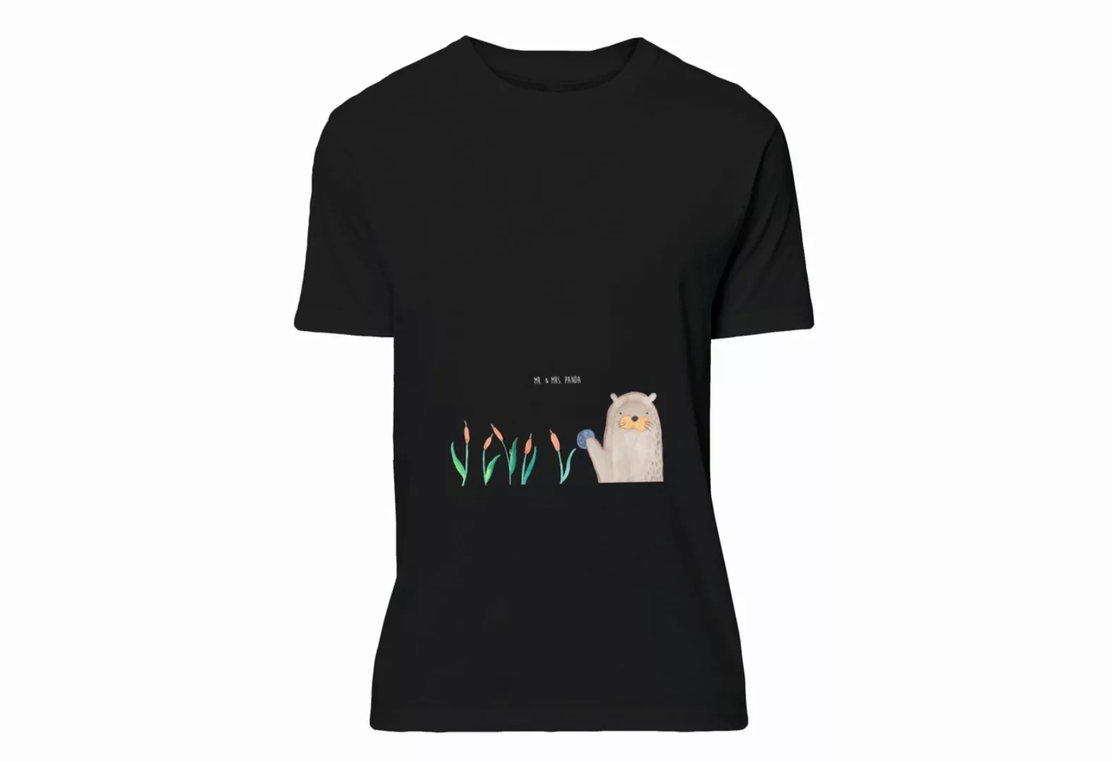 Mr. & Mrs. Panda T-Shirt Otter mit Stein - Schwarz - Geschenk, Seeotter, Sp günstig online kaufen