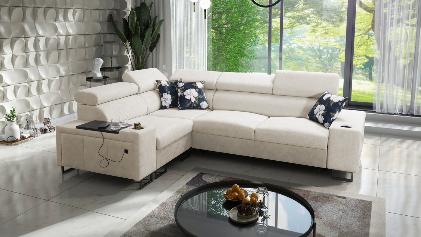 Kaiser Möbel Ottomane Luxuriöses Ecksofa mit Schlaffunktion MELODY II, für günstig online kaufen