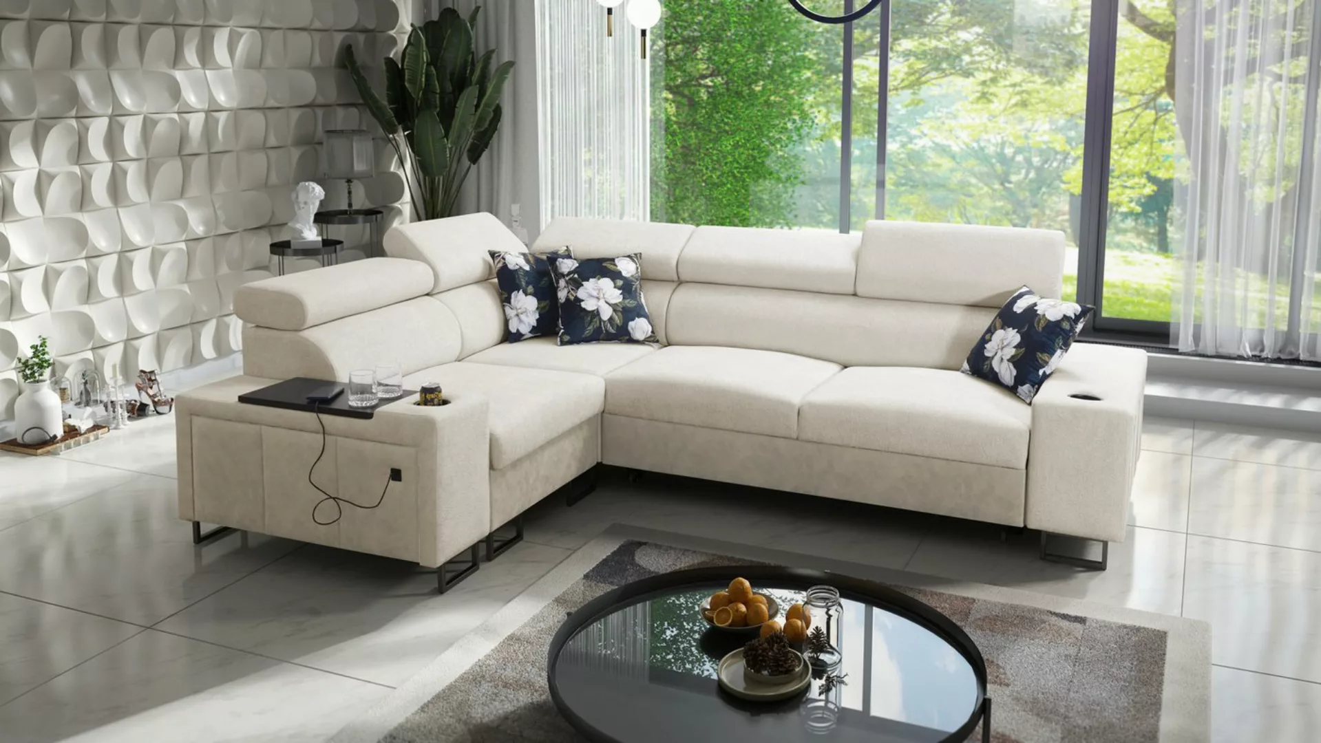 Kaiser Möbel Ecksofa Luxuriöses Ecksofa mit Schlaffunktion MELODY II, für j günstig online kaufen