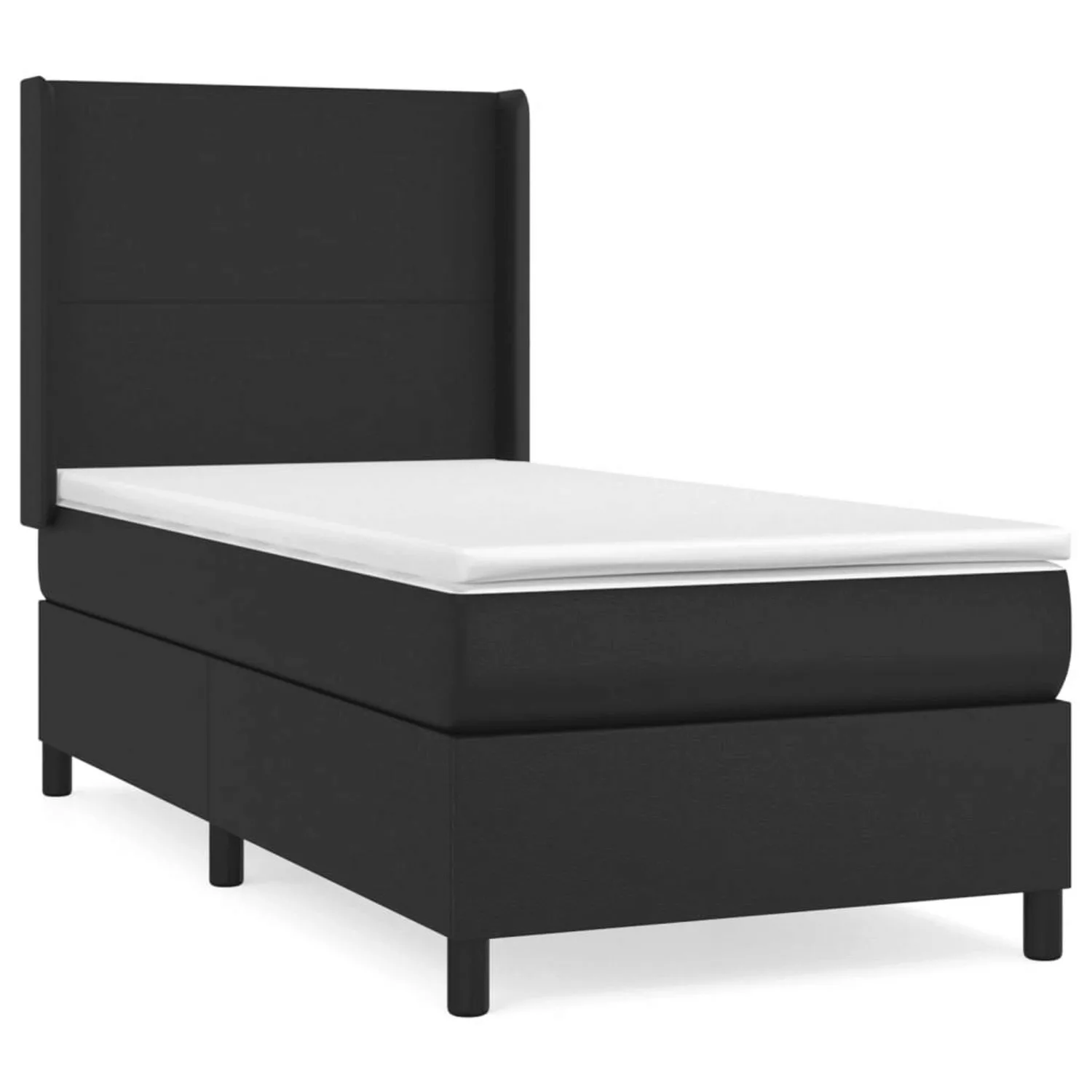 vidaXL Boxspringbett mit Matratze Schwarz 90x190 cm Kunstleder1466226 günstig online kaufen