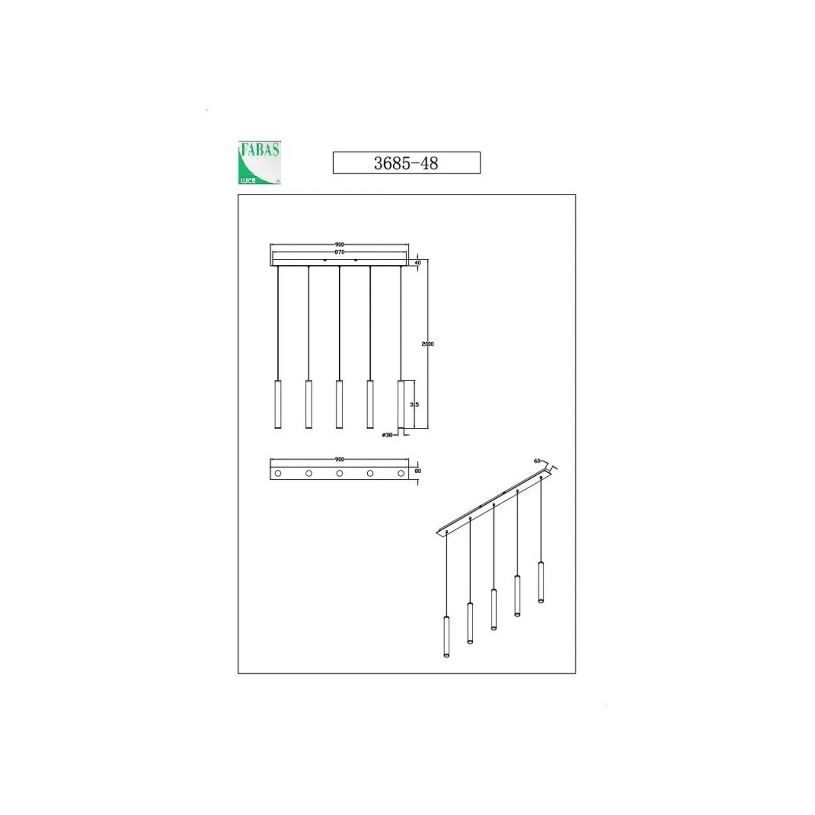 LED-Hängeleuchte Prado, gold, 5-flammig, linear, dimmbar günstig online kaufen