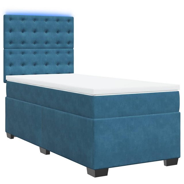 vidaXL Bett Boxspringbett mit Matratze Blau 100x200 cm Samt günstig online kaufen