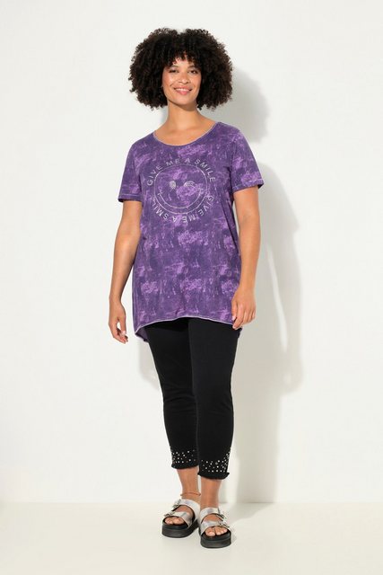 Angel of Style Rundhalsshirt T-Shirt A-Line Batikdruck Smiley Halbarm günstig online kaufen