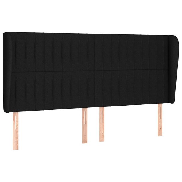 vidaXL Bett, Kopfteil mit Ohren Schwarz 183x23x118/128 cm Stoff günstig online kaufen