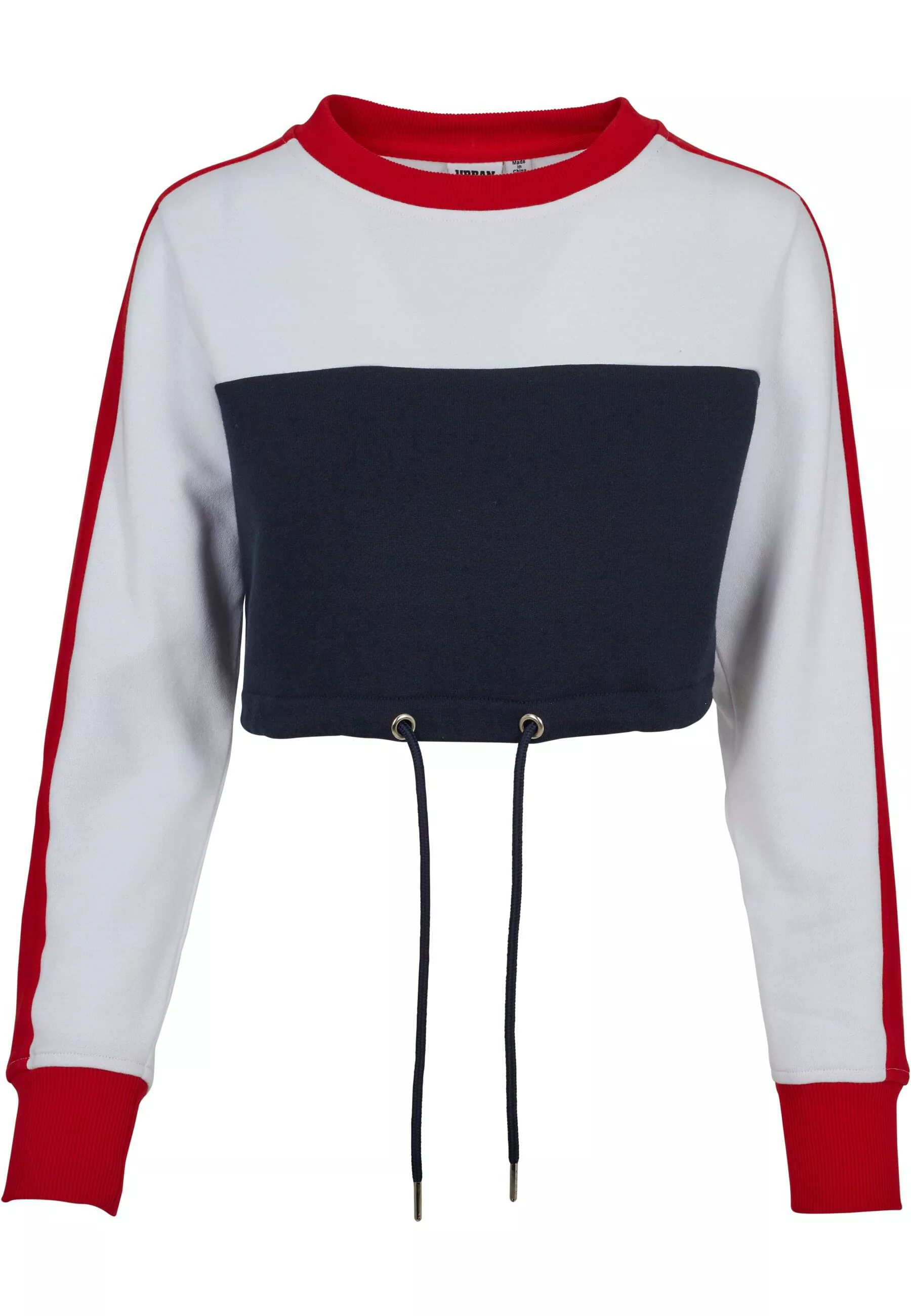 URBAN CLASSICS Sweatshirt "Urban Classics Damen Ladies Cropped 3-Tone Strip günstig online kaufen