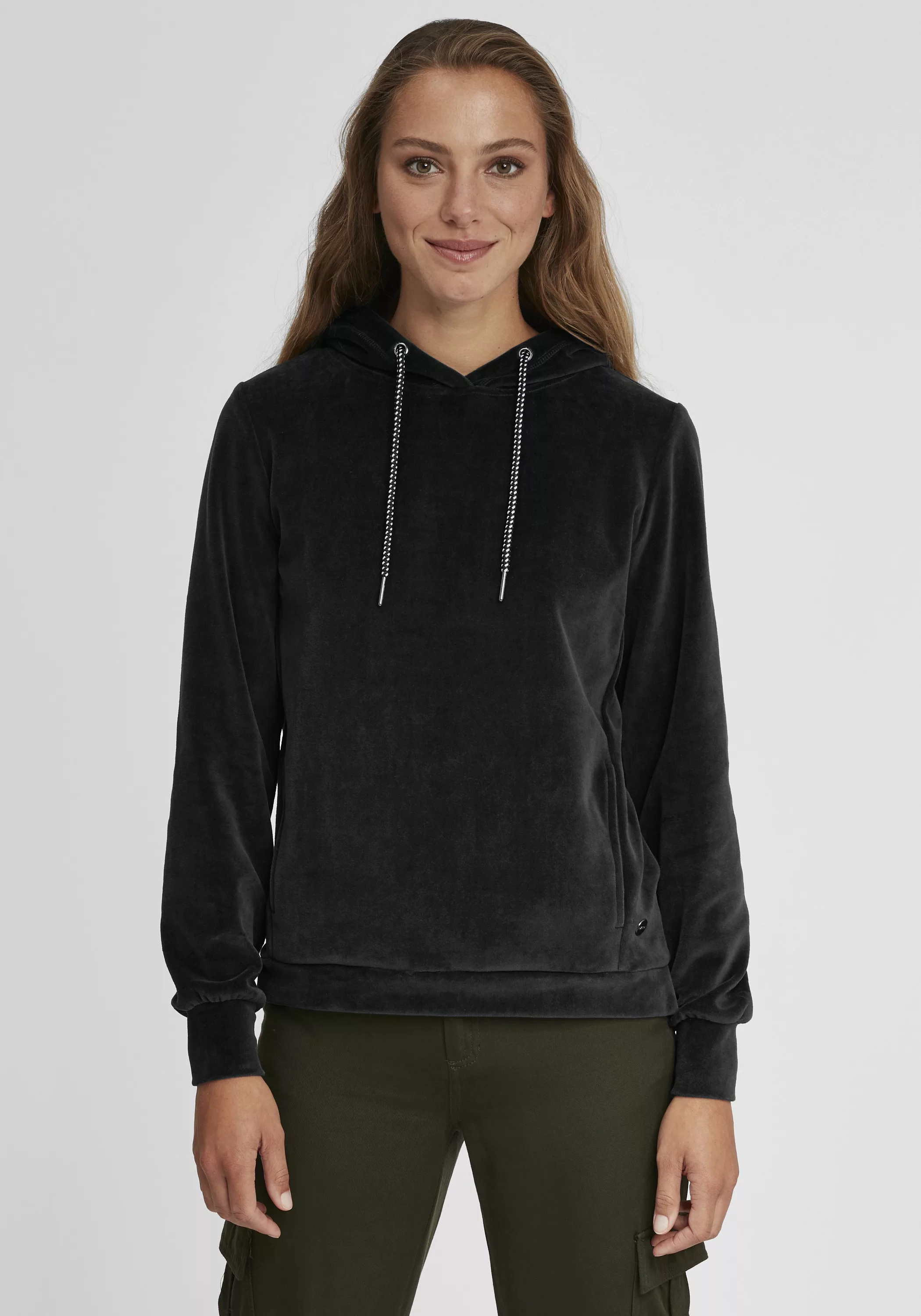 OXMO Hoodie OXNimma Bequemer Sweat-Hoodie in Samt-Optik günstig online kaufen