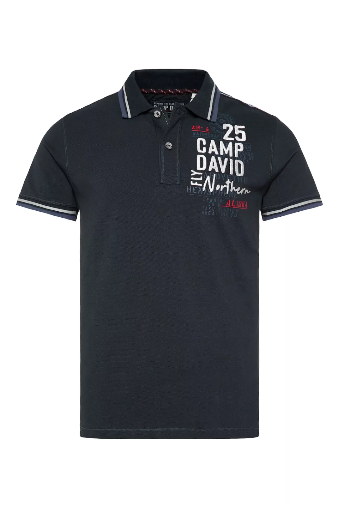 CAMP DAVID Poloshirt, mit längerer Rückenpartie günstig online kaufen