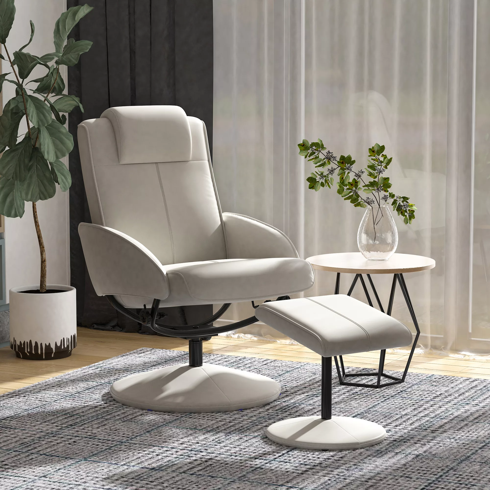HOMCOM Relaxsessel Sessel Fernsehsessel Armsessel 360° drehbar mit Fußstütz günstig online kaufen