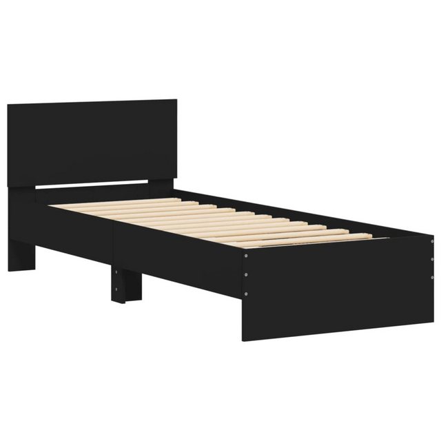 furnicato Bettgestell mit Kopfteil Schwarz 90x190 cm Holzwerkstoff (1-tlg) günstig online kaufen