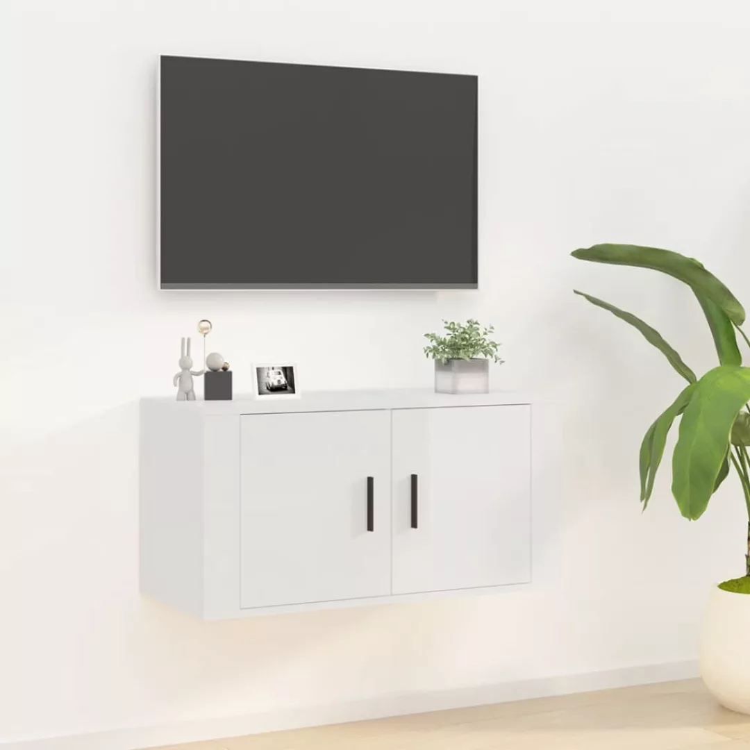 Vidaxl Tv-wandschrank Hochglanz-weiß 80x34,5x40 Cm günstig online kaufen