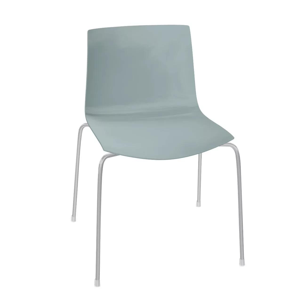 Arper - Catifa 46 Stuhl einfarbig Gestell Chrom - petrol/Außenschale glänze günstig online kaufen