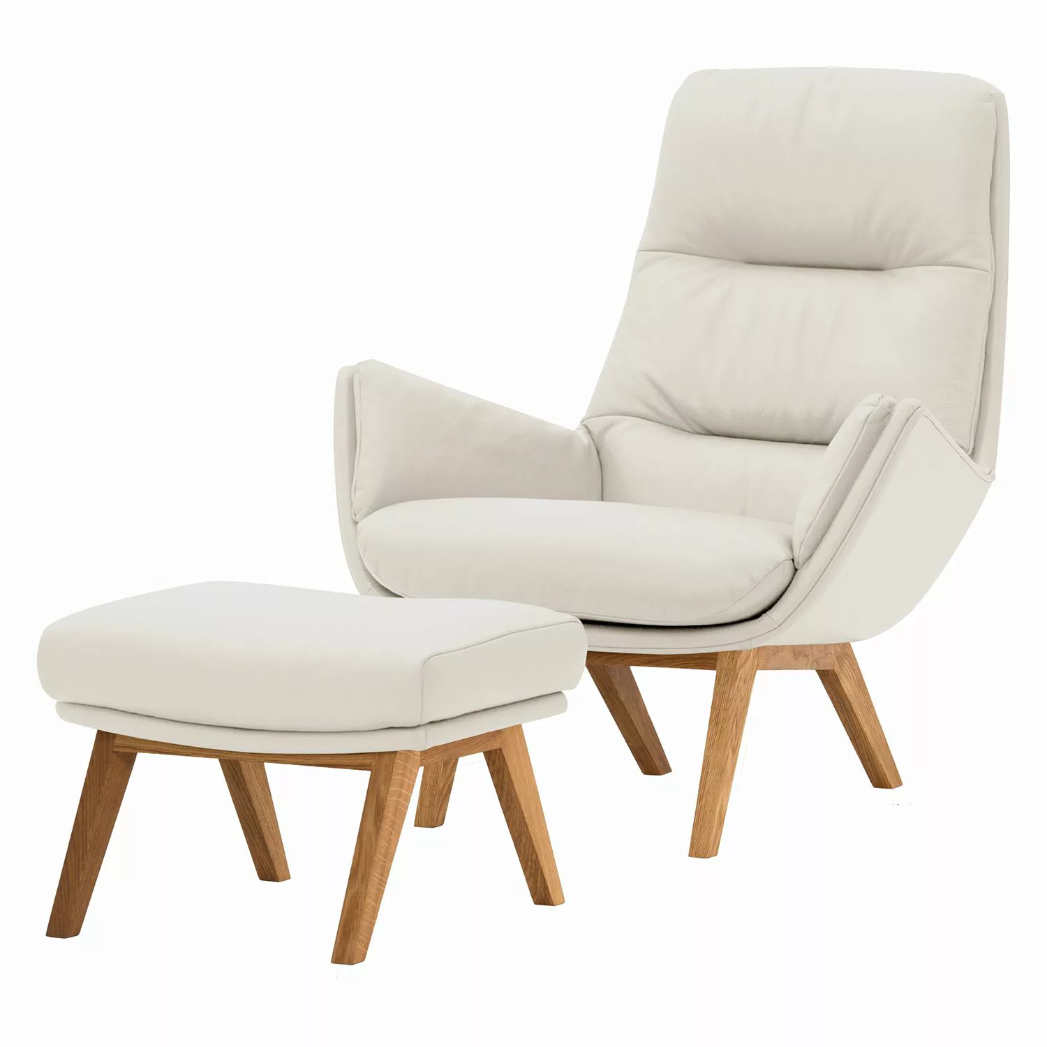 home24 Studio Copenhagen Sessel Garbo I Creme Echtleder 83x95x92 cm (BxHxT) günstig online kaufen
