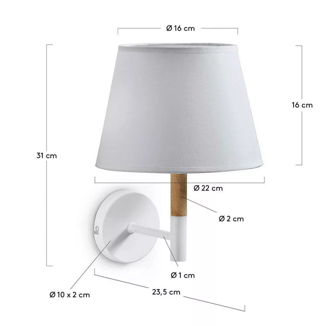 Wandlampe mit Schirm Weiß günstig online kaufen