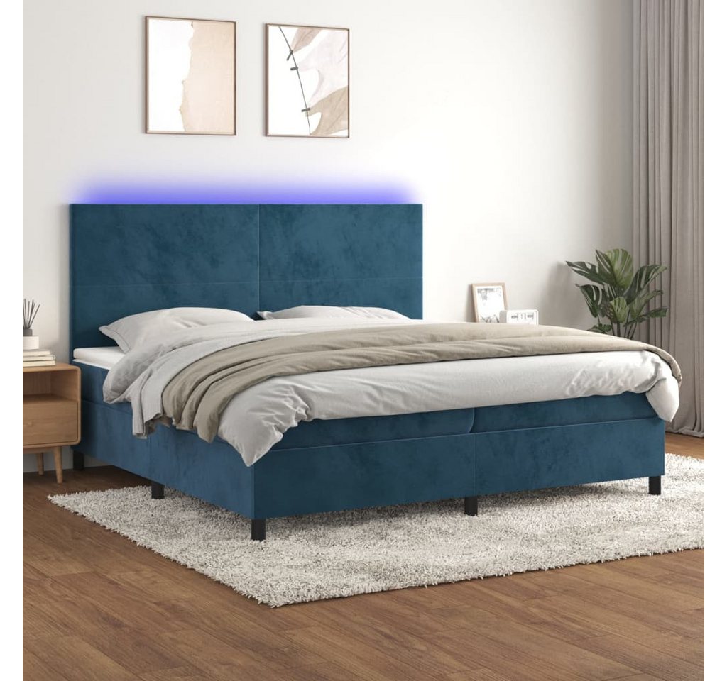 vidaXL Boxspringbett Boxspringbett mit Matratze & LED Samt (200 x 200 cm, B günstig online kaufen