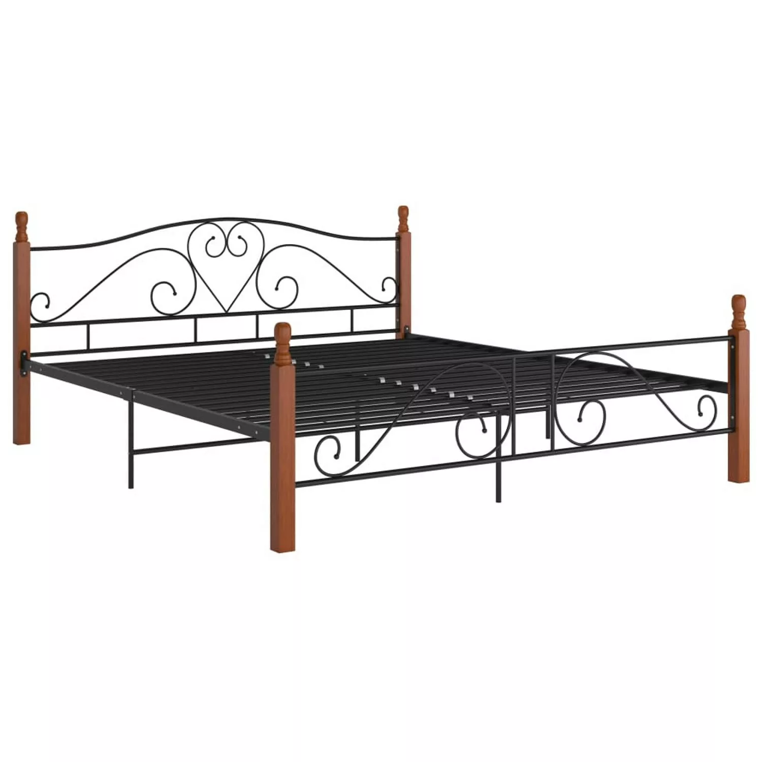 vidaXL Bettgestell Bettgestell Schwarz Metall 200x200 cm Doppelbett Bett Be günstig online kaufen