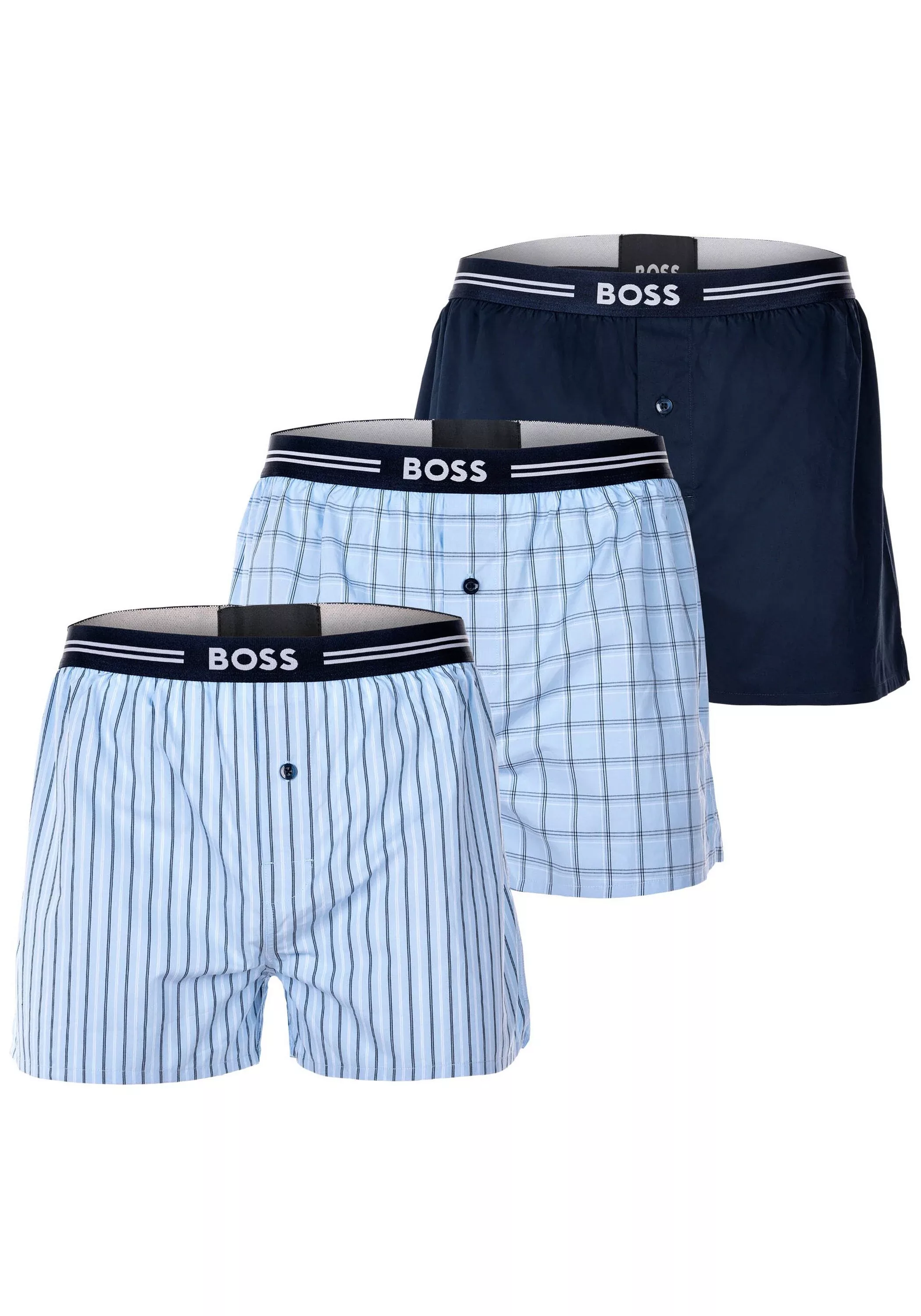 BOSS Boxershorts "3P Woven Boxer", (Packung, 3 St., 3er Pack), mit Eingriff günstig online kaufen