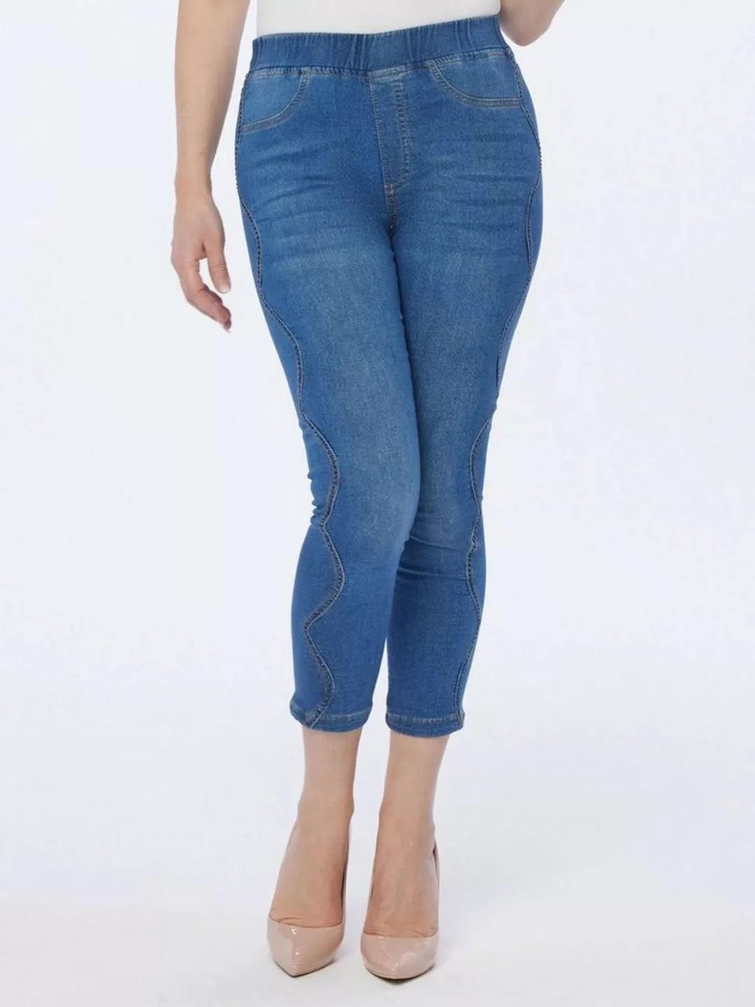 Body Needs Sweatjeans Jeggings figurbetont mit Strasssteinbesetzung günstig online kaufen