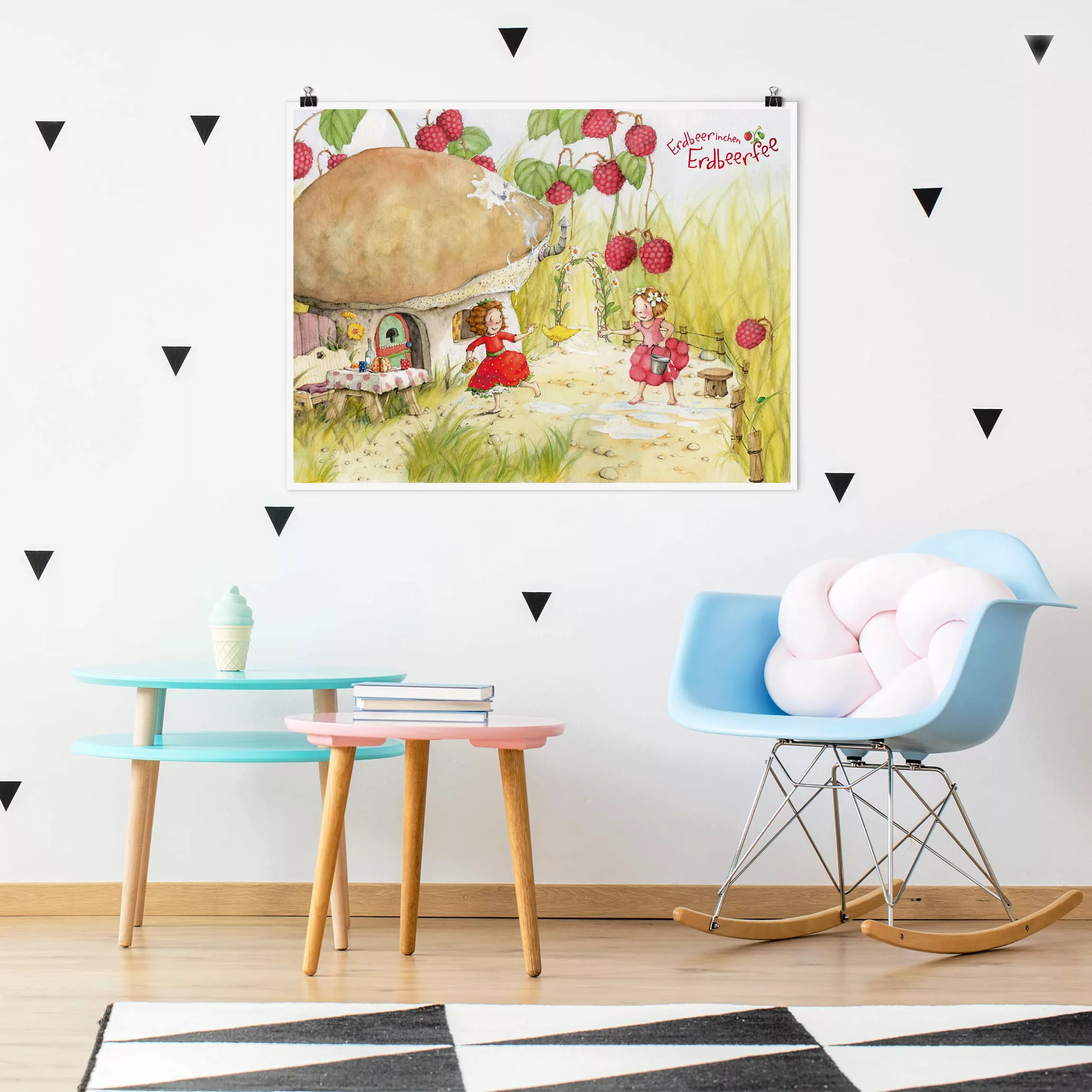 Poster Kinderzimmer - Querformat Erdbeerinchen Erdbeerfee - Unter dem Himbe günstig online kaufen