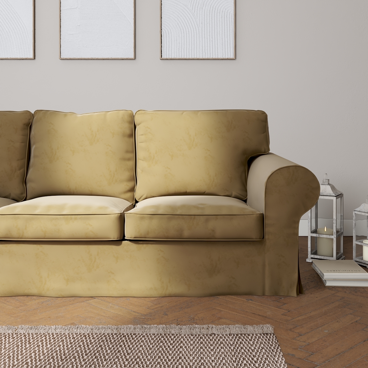 Bezug für Ektorp 3-Sitzer Sofa nicht ausklappbar, hellbraun, Sofabezug für günstig online kaufen