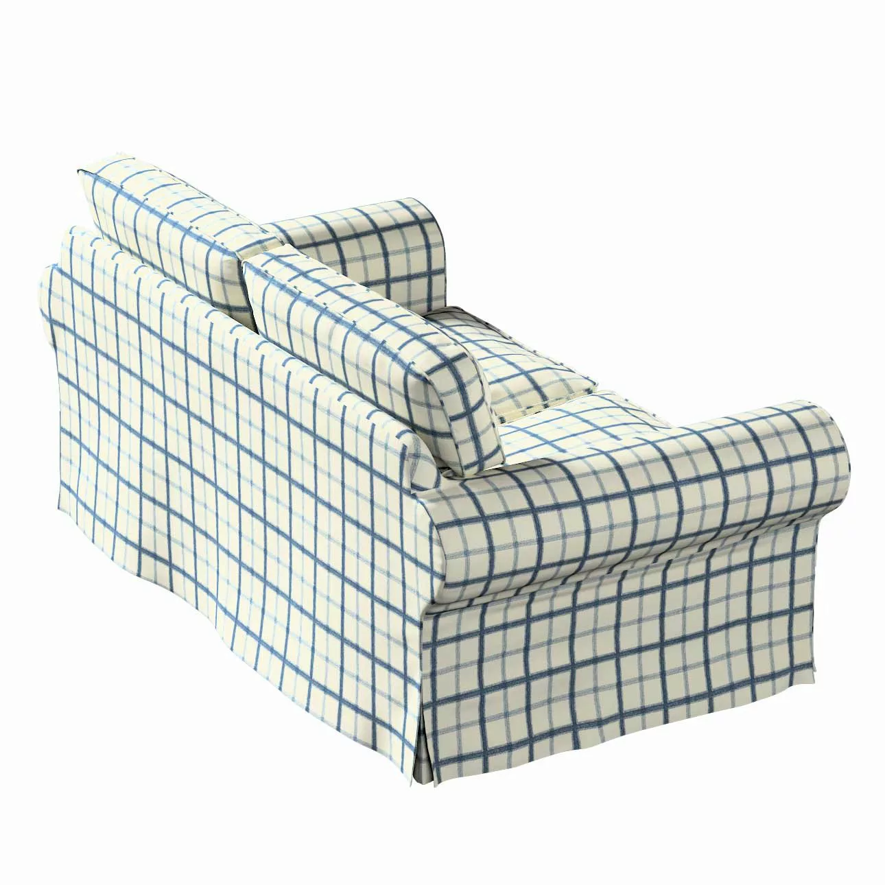 Bezug für Ektorp 2-Sitzer Sofa nicht ausklappbar, blau-creme, Sofabezug für günstig online kaufen