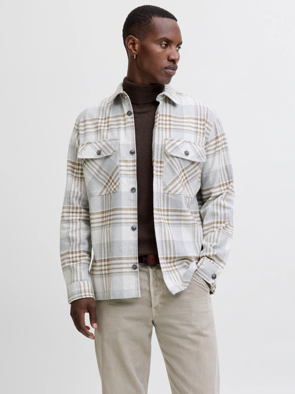 Jack & Jones Langarmhemd "JPRRAYLE MELANGE CHECK L/S OVERSHIRT SN" günstig online kaufen