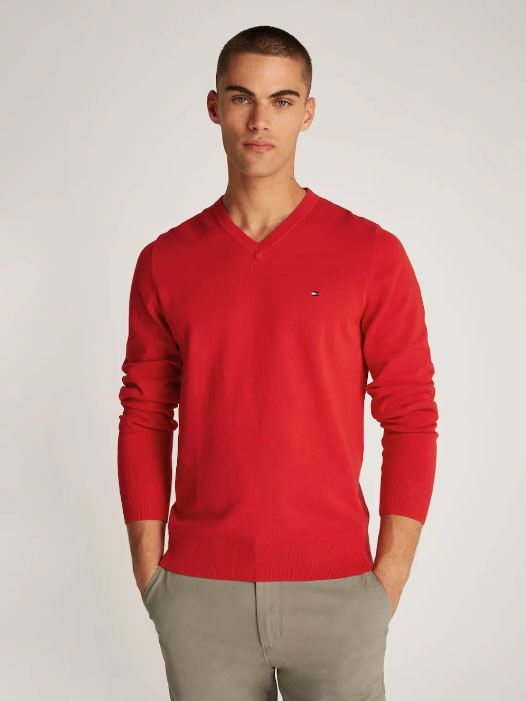 Tommy Hilfiger V-Ausschnitt-Pullover "CLASSIC COTTON V NECK" günstig online kaufen