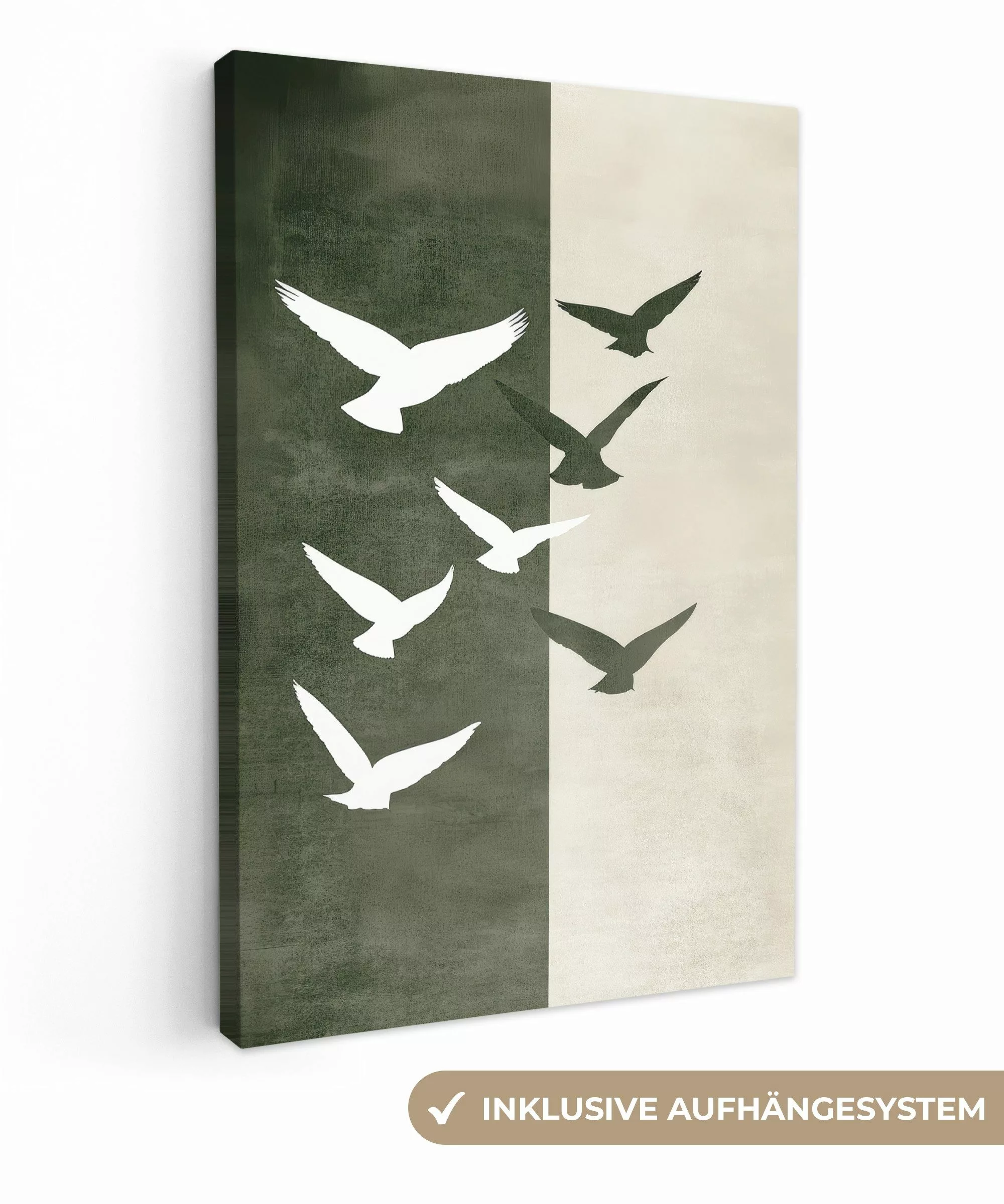 OneMillionCanvasses® Leinwandbild Japandi - Vogel - günstig online kaufen