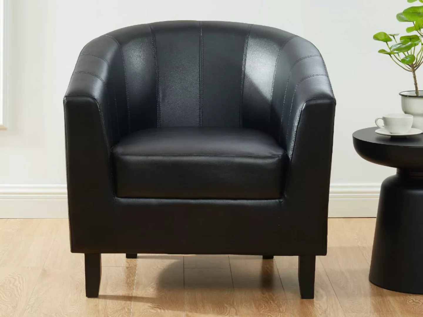 Lounge-Sessel - Kunstleder - Schwarz - CRISTOBAL II günstig online kaufen