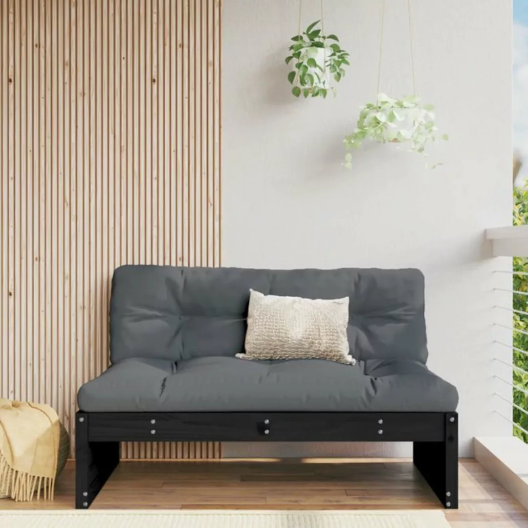 vidaXL Loungesofa Garten-Mittelsofa Schwarz 120x80 cm Massivholz Kiefer, 1 günstig online kaufen