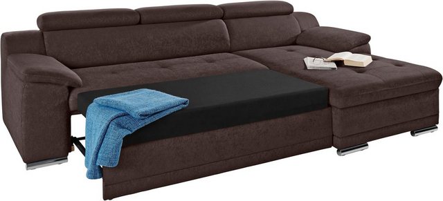 sit&more Ecksofa "Andiamo L-Form", wahlweise mit Bettfunktion, inklusive Ko günstig online kaufen