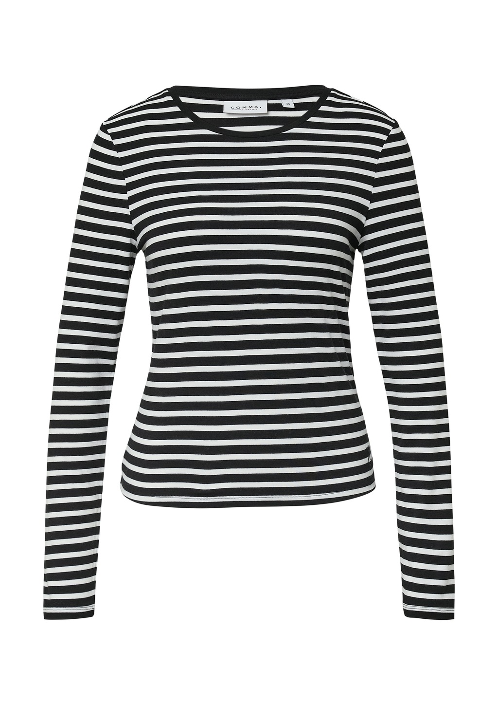 comma casual identity Langarmshirt, gestreift, figurbetont, casual, Rundhal günstig online kaufen