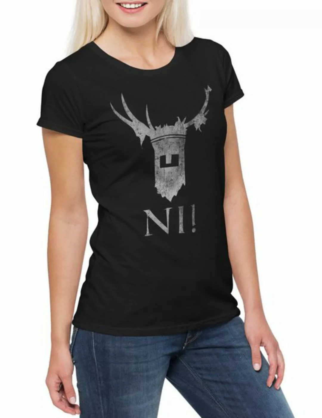 Urban Backwoods Print-Shirt Knights Of Ni Damen T-Shirt Monty Fun Python Ri günstig online kaufen