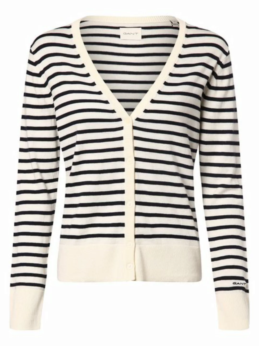 Gant Strickjacke FINE KNIT STRIPED CARDIGAN, DOVE BLUE günstig online kaufen