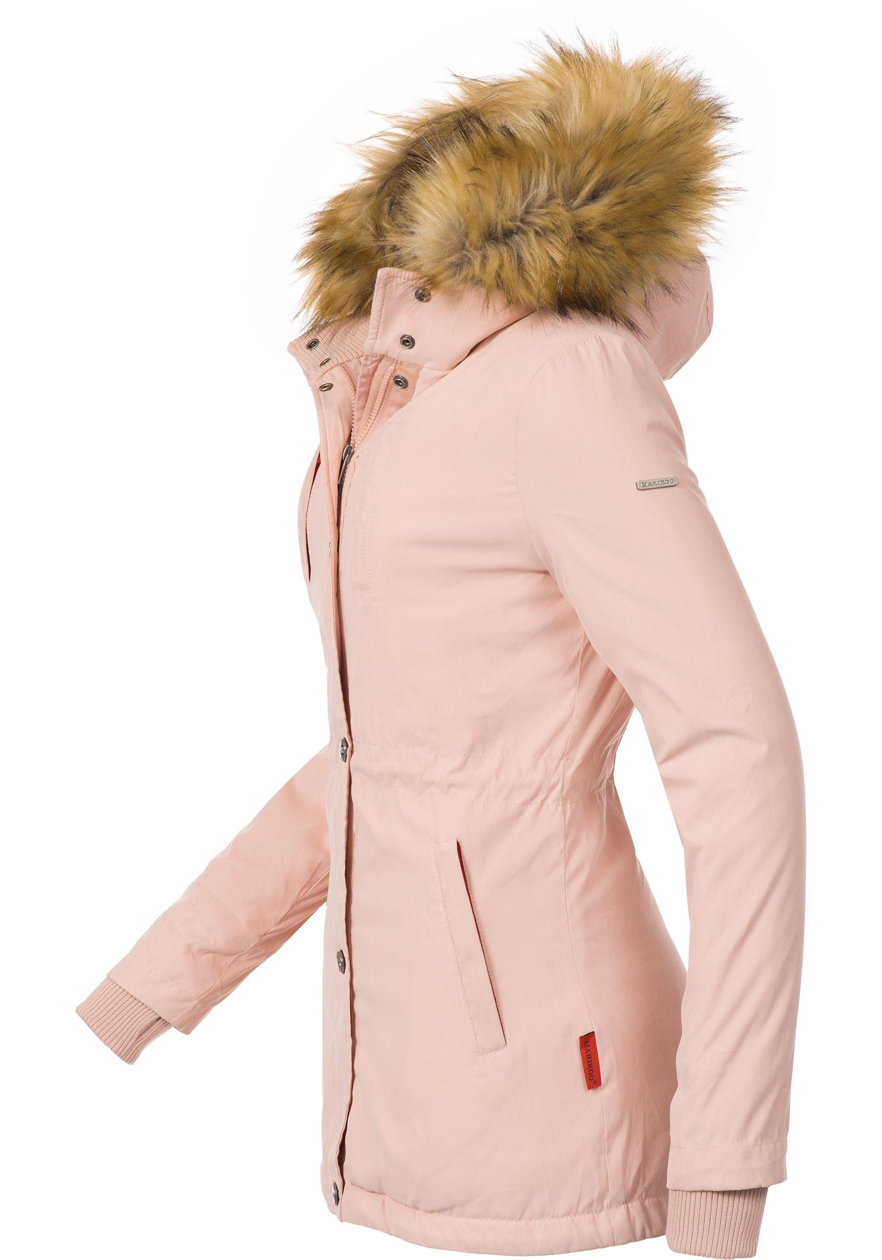 Marikoo Wintermantel "Akira", edler Winterparka mit Kunstfellkapuze günstig online kaufen