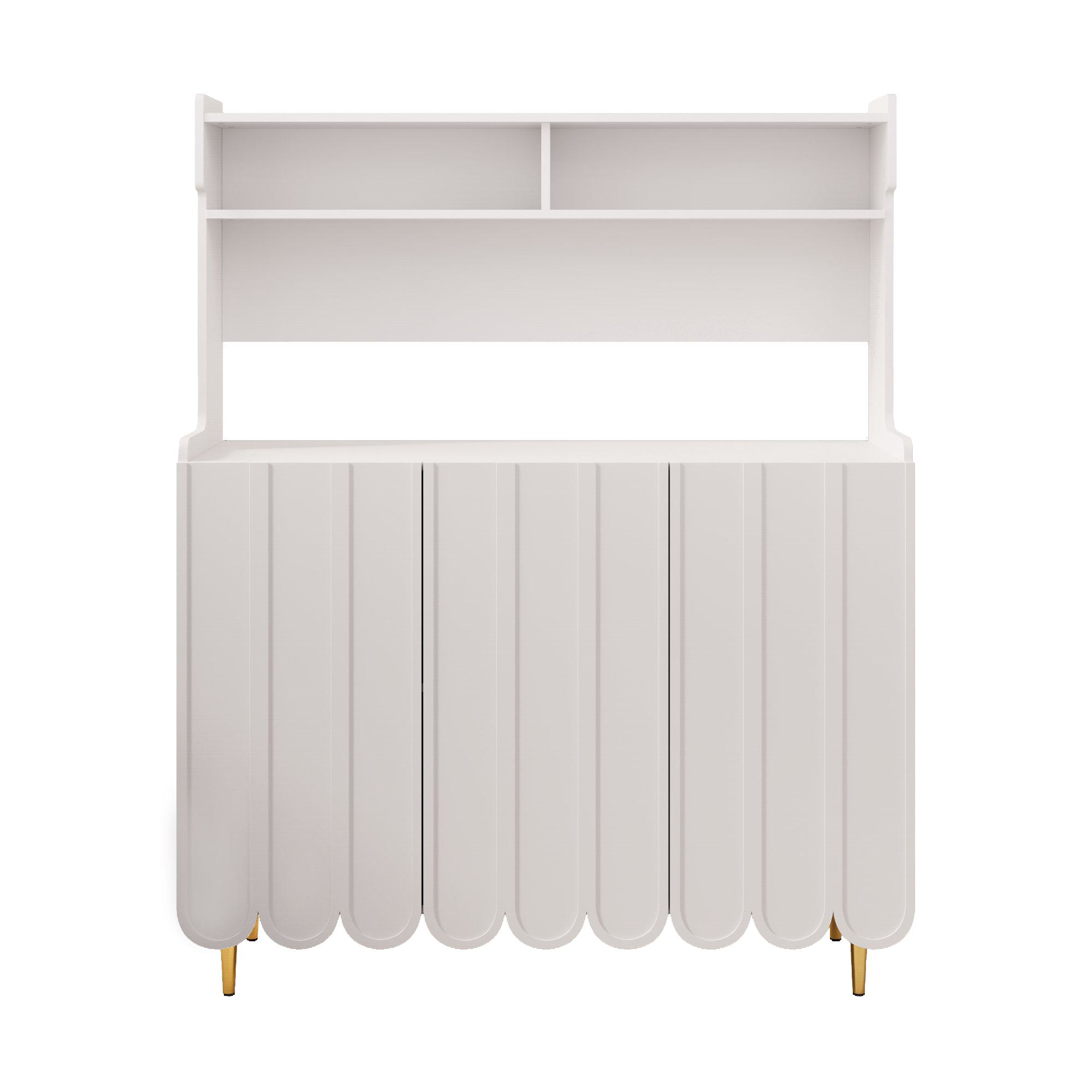 Modernes Sideboard mit offenen Ablageregalen, goldenen Beinen, 120×40×150,8 günstig online kaufen