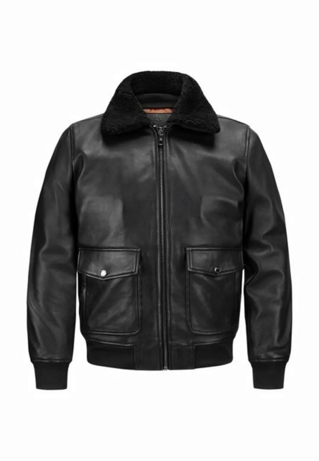 Milestone Lederjacke -  Lederblouson im Aviator- Stil - MSFabio Abnehmbarer günstig online kaufen