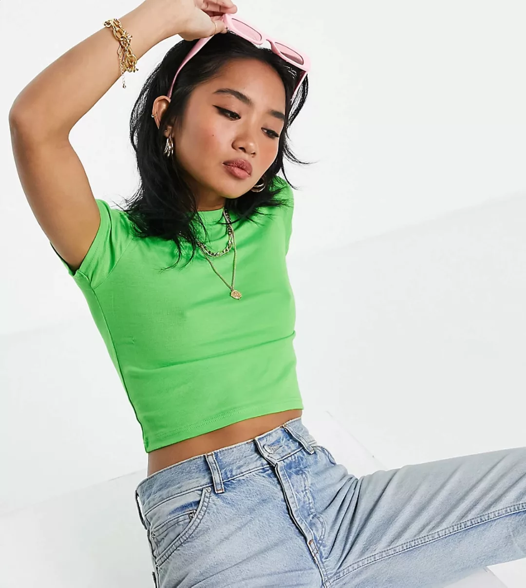 Topshop Petite – T-Shirt in Grün für jeden Tag günstig online kaufen