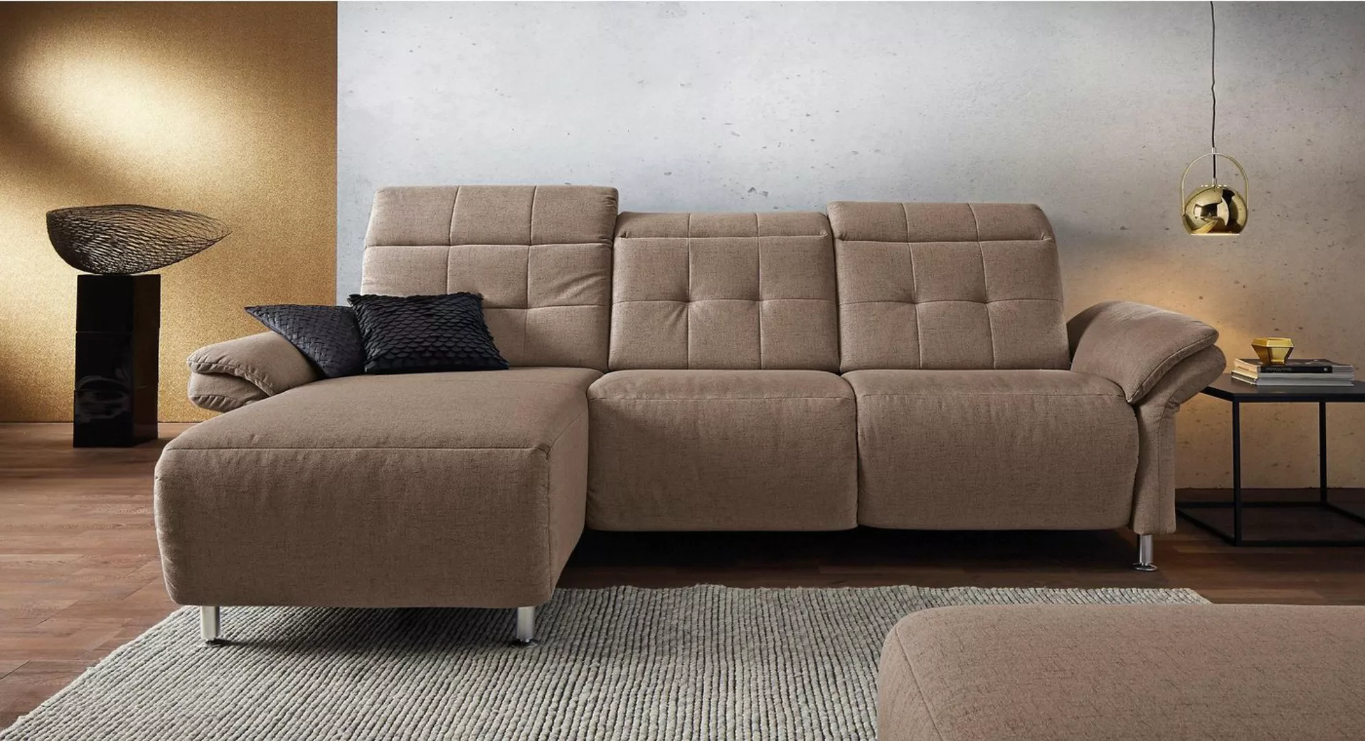 Places of Style Ecksofa Manhattan L-Form, 2 Sitze mit elektrischer Relaxfun günstig online kaufen