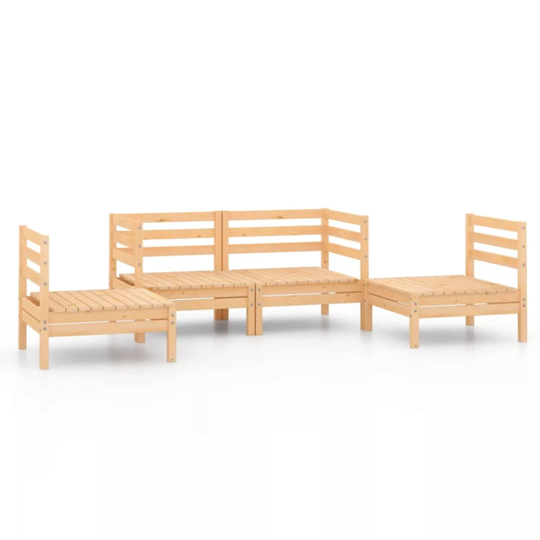 4-tlg. Garten-lounge-set Kiefer Massivholz günstig online kaufen