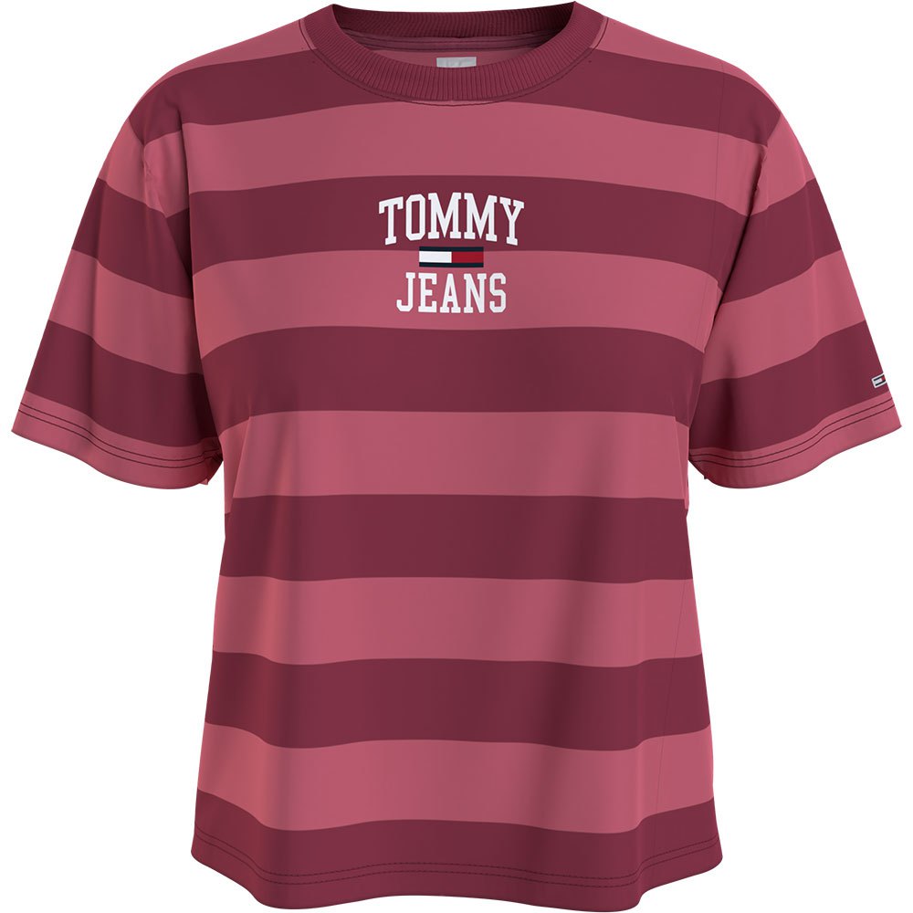 Tommy Jeans College Logo Kurzärmeliges T-shirt L Cranberry Crush / Watermel günstig online kaufen