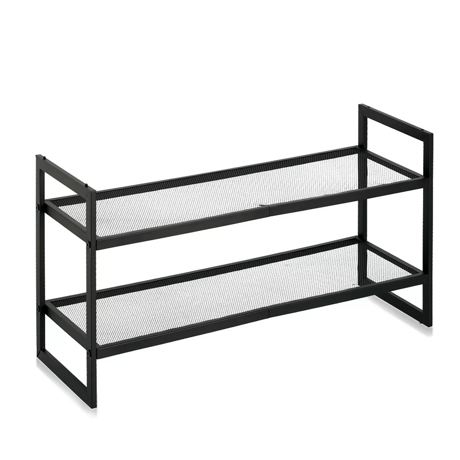 Zeller Schuhregal mit 2 Ablagen Stapelbar Metall 36 cm x 24 cm x 70 cm Schw günstig online kaufen