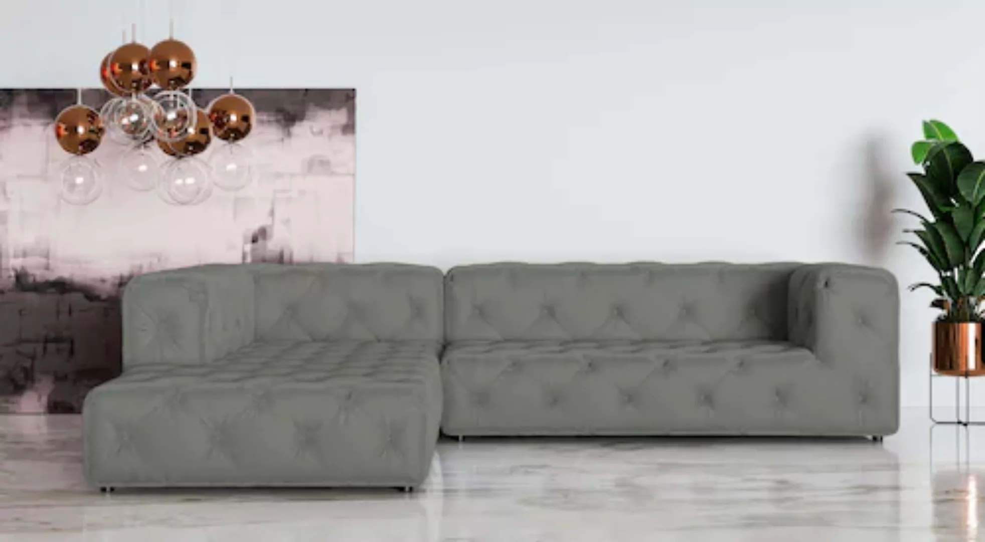 Places of Style Ecksofa »FOLLINA«, L-Form, mit klassischer Chesterfield-Kno günstig online kaufen