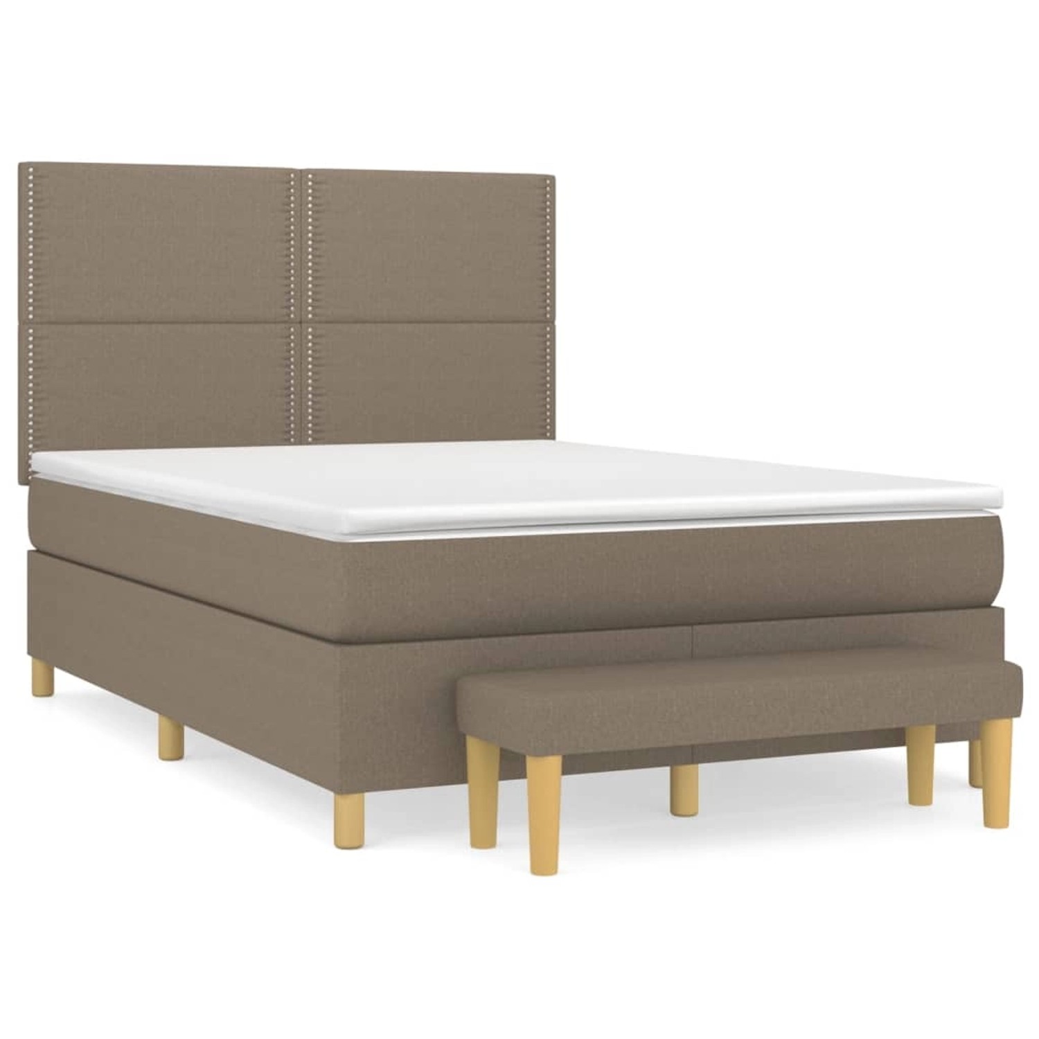 vidaXL Boxspringbett mit Matratze Taupe 140x190 cm Stoff1468730 günstig online kaufen