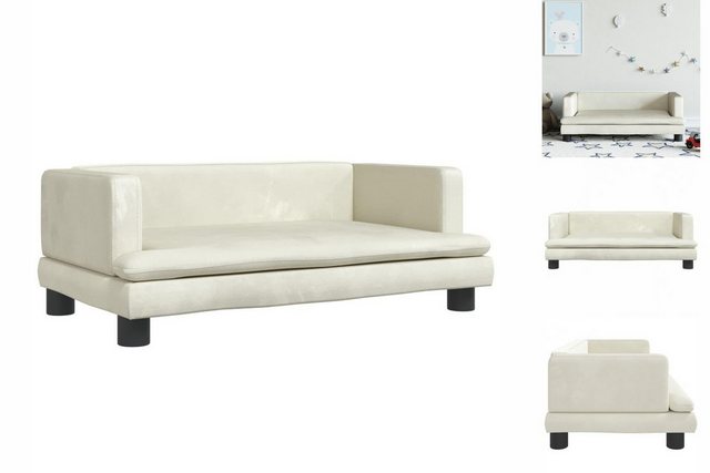 vidaXL Kindersofa Kindersofa Creme 80x45x30 cm Samt Kindercouch Kindermöbel günstig online kaufen