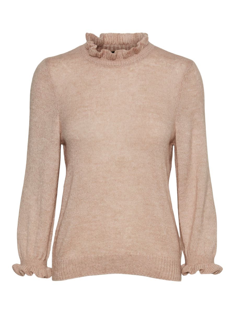 VERO MODA Rüschen Pullover Damen Braun günstig online kaufen