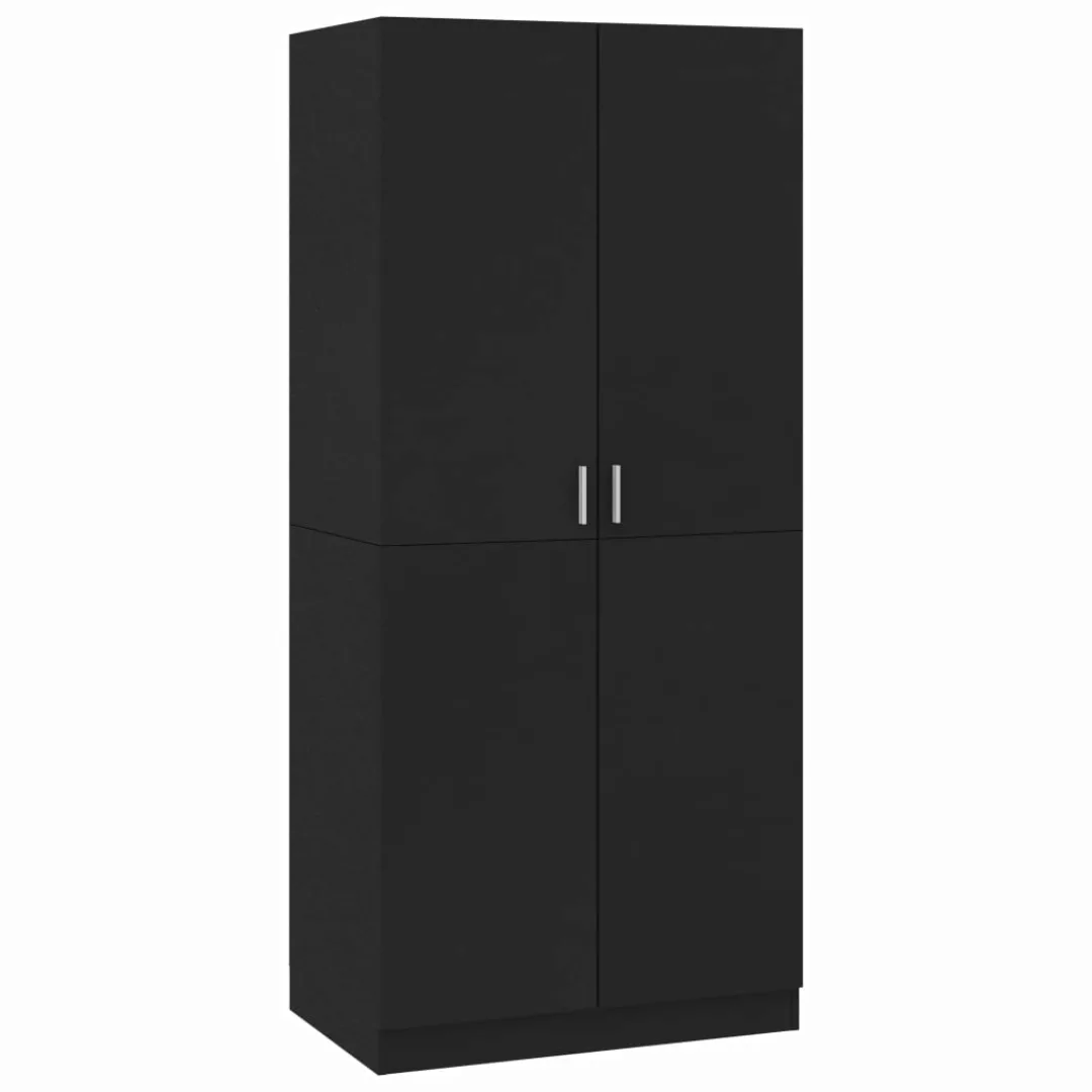 vidaXL Kleiderschrank Kleiderschrank Schwarz 8052180 cm Spanplatte günstig online kaufen