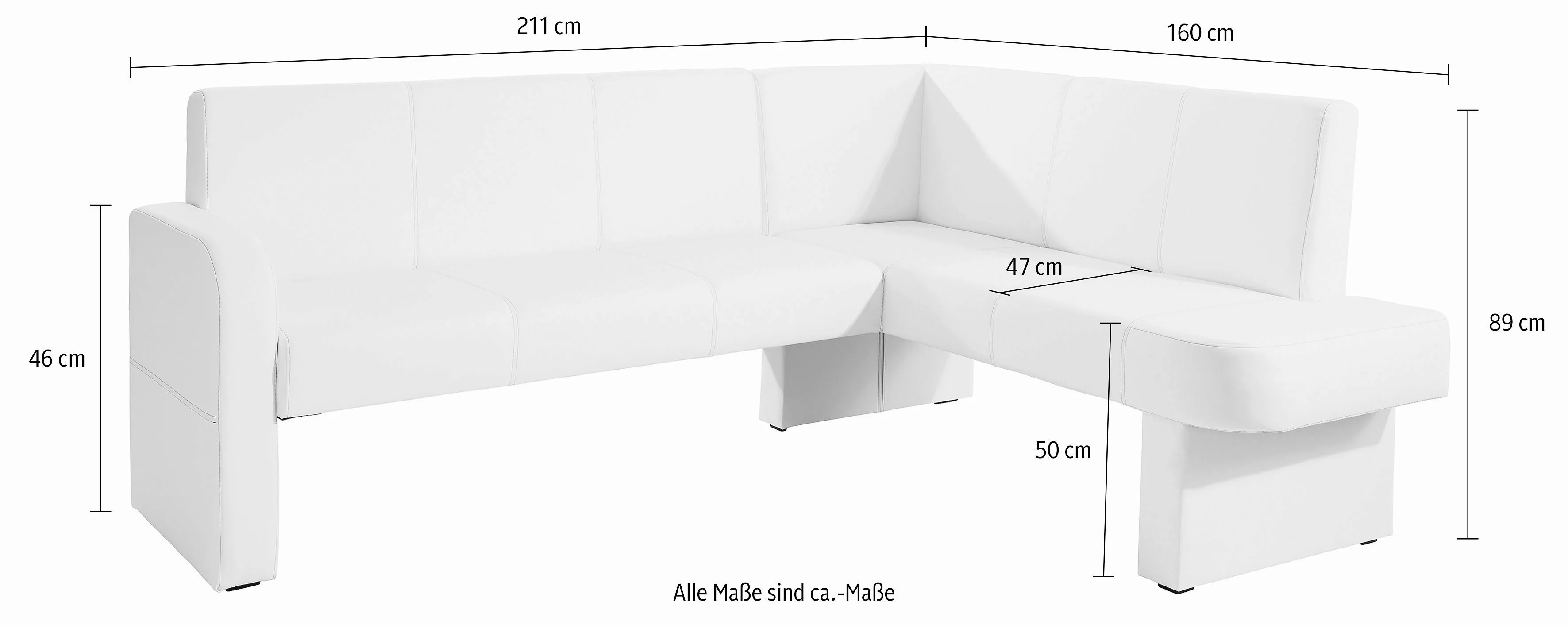 Home affaire Eckbank "Umag", 210 x 60 cm günstig online kaufen