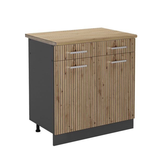 Vicco Unterschrank R-Line, Artisan-Eiche/Anthrazit, 80 cm, AP Marmor günstig online kaufen