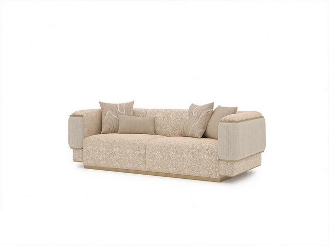 Xlmoebel Sofa Luxuriöses Textil-Sofa für das Wohnzimmer in Beige, Dreisitze günstig online kaufen