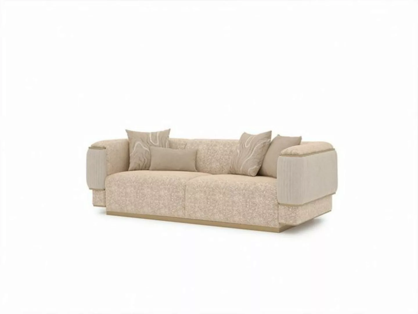 Xlmoebel Sofa Luxuriöses Textil-Sofa für das Wohnzimmer in Beige, Dreisitze günstig online kaufen